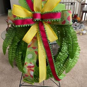 Vibrant Green and Yellow Wreath Wall Decor